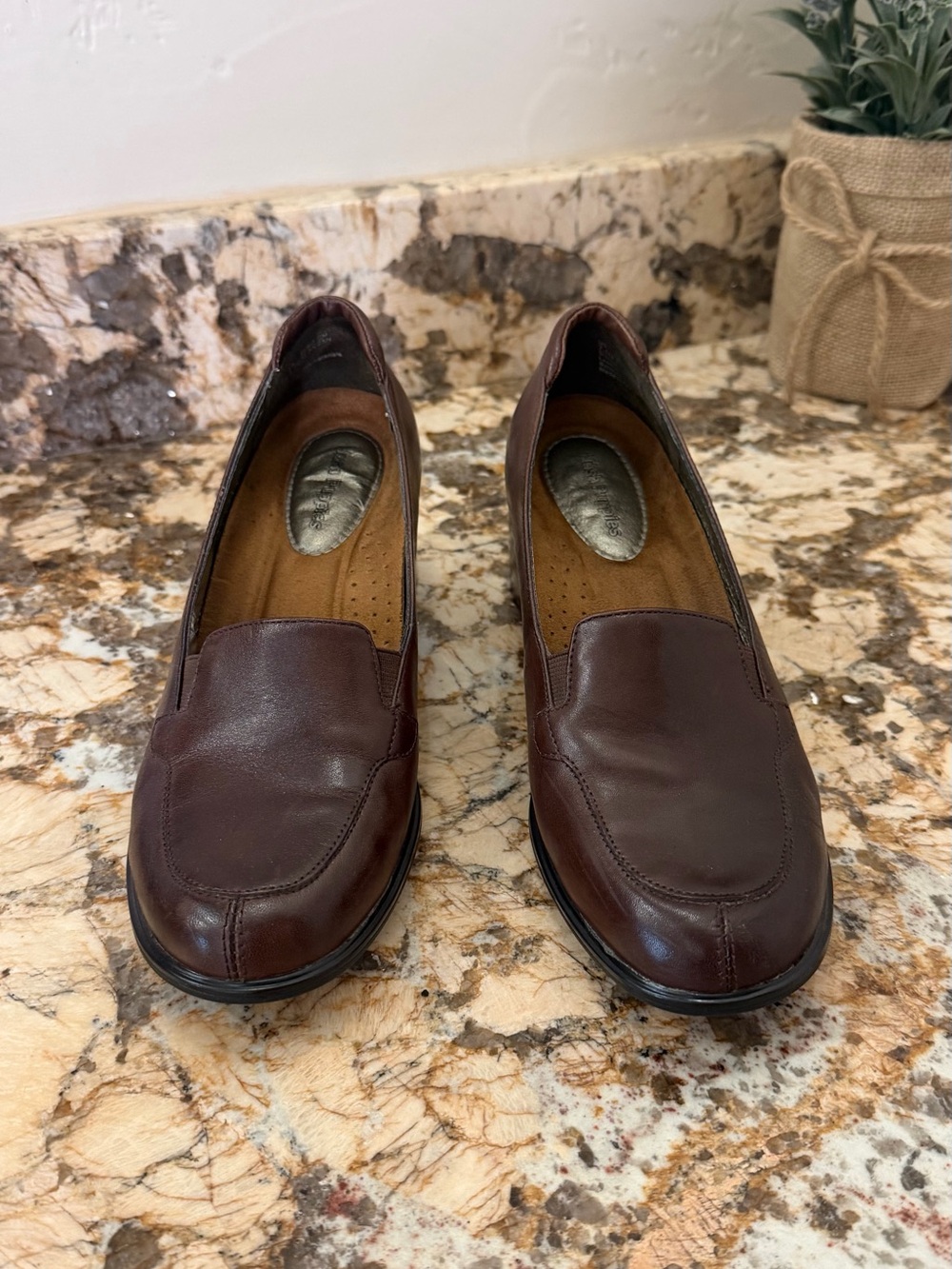 Hush Puppies Women's Slip-On Loafers - Dark Brown block heels